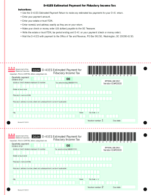 D-41ES Estimated Payment for Fiduciary Income Tax