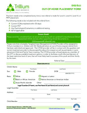 Out-of-Home Placement Referral Form