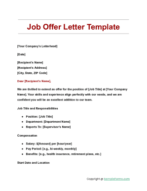 Job Offer Letter Template