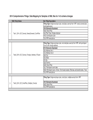 2014 Form 5500 Data Mapping for XML Files