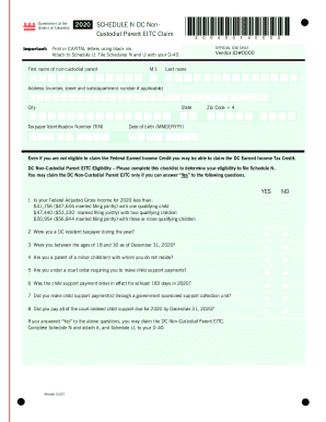 DC Non-Custodial Parent EITC Claim