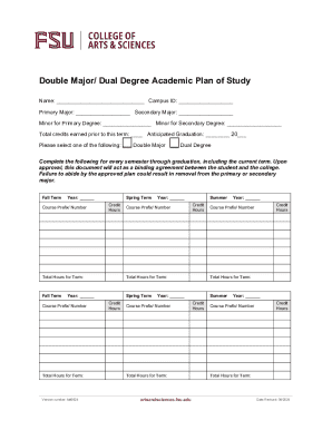 Florida State University Double Major/Dual Degree Policy