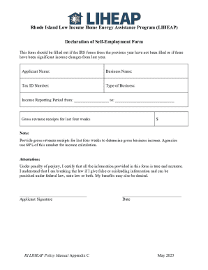 Rhode Island Self-Employment Declaration Form