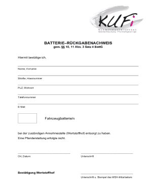 Battery Return Receipt