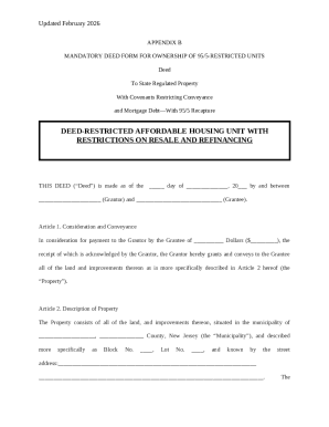Mandatory Deed Form for 95/5-Restricted Units