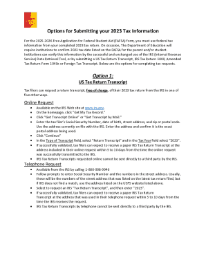 2023 US Tax Return Transcript Request