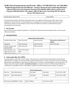 KUMC Clinical Requirements and Records Form