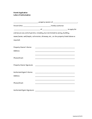 Property Permit Authorization Letter