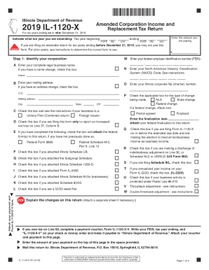 Illinois Corporation Income Tax Amended Return