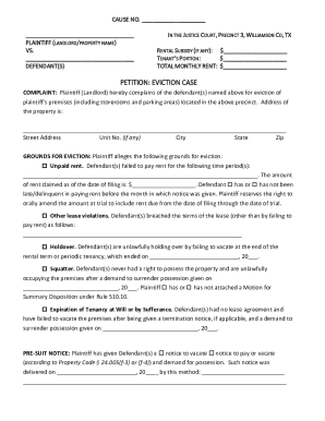 Texas Eviction Petition