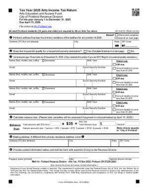 Portland Arts Tax Return 2025