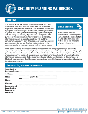 Security Planning Workbook