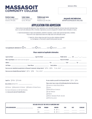 Massasoit Community College Application for Admission