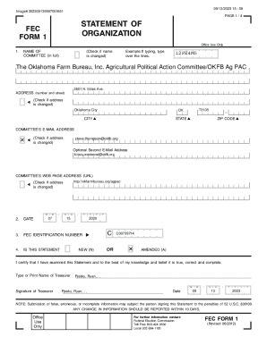 FEC Form 1 Statement of Organization