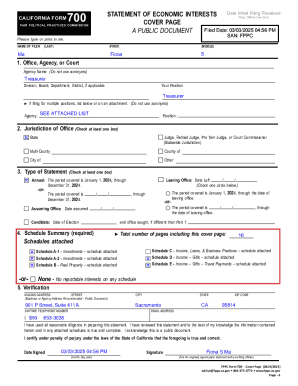 California Form 700 Statement of Economic Interests