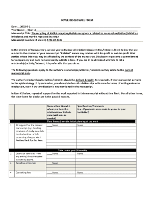 ICMJE Disclosure Form
