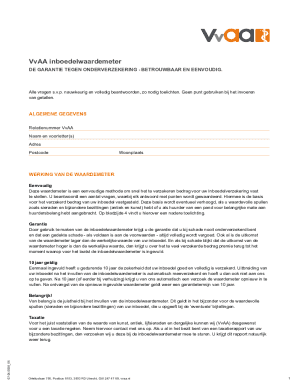VvAA Household Contents Valuation Meter