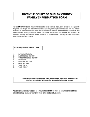 Juvenile Court Family Information Form