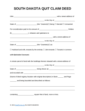 South Dakota Quit Claim Deed