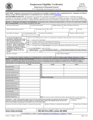 USCIS Form I-9 Employment Eligibility Verification