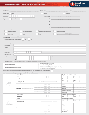 Corporate Internet Banking Activation Form