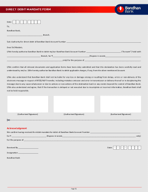 Direct Debit Mandate Form