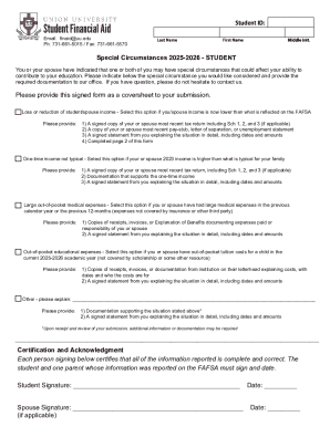 Special Circumstances Form 2025-2026