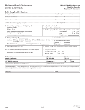 Standard Benefit Administrators Hybrid Disability Coverage Claim Form