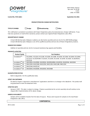 Product Change Notification