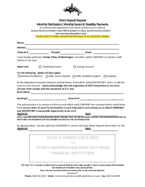 Direct Deposit Authorization Agreement