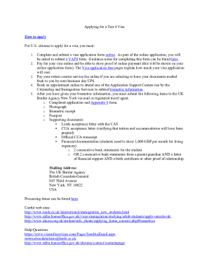 UK Tier 4 Visa Application Form VAF9