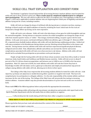 Sickle Cell Trait Consent Form