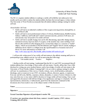 Sickle Cell Trait Testing Waiver Form