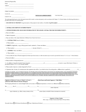 Florida Notice of Commencement