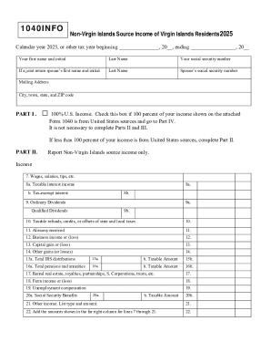 Form 1040INFO for Virgin Islands Residents