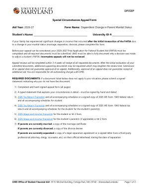 Special Circumstances Appeal Form