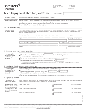 Loan Repayment Plan Request Form