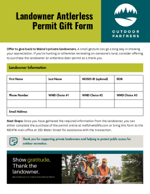 Landowner Antlerless Permit Gift Form