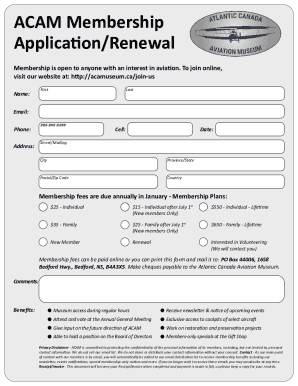 ACAM Membership Application/Renewal
