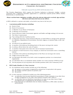Politically Exposed Person (PEP) Self-Declaration Form