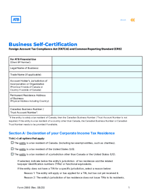 Business Self-Certification Form 2966