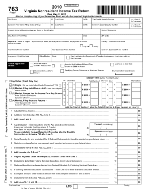 Virginia Nonresident Income Tax Return