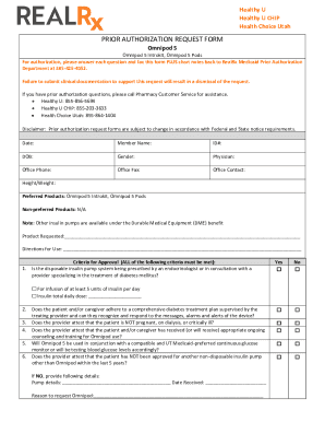 Utah Medicaid Omnipod 5 Prior Authorization Request