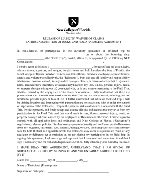 University Field Trip Liability Waiver