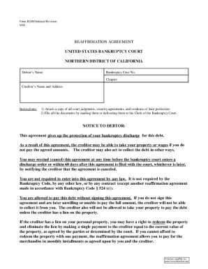 Reaffirmation Example Reaffirmation Agreement Form B240 - Blank Fillable Template | Fill Out ...