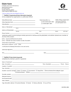 Mutual of Omaha Insurance Claim Form