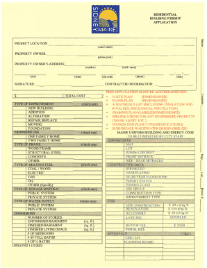 Residential Building Permit Application