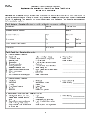 New Mexico Retail Food Store Certification Application