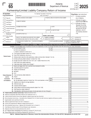 Alabama Partnership Income Tax Return Form 65