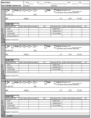 Arizona 1099-MISC Correction Form